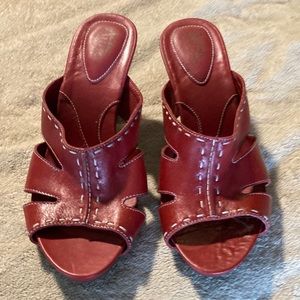 Clark’s Red Leather sandals size 6-1/2